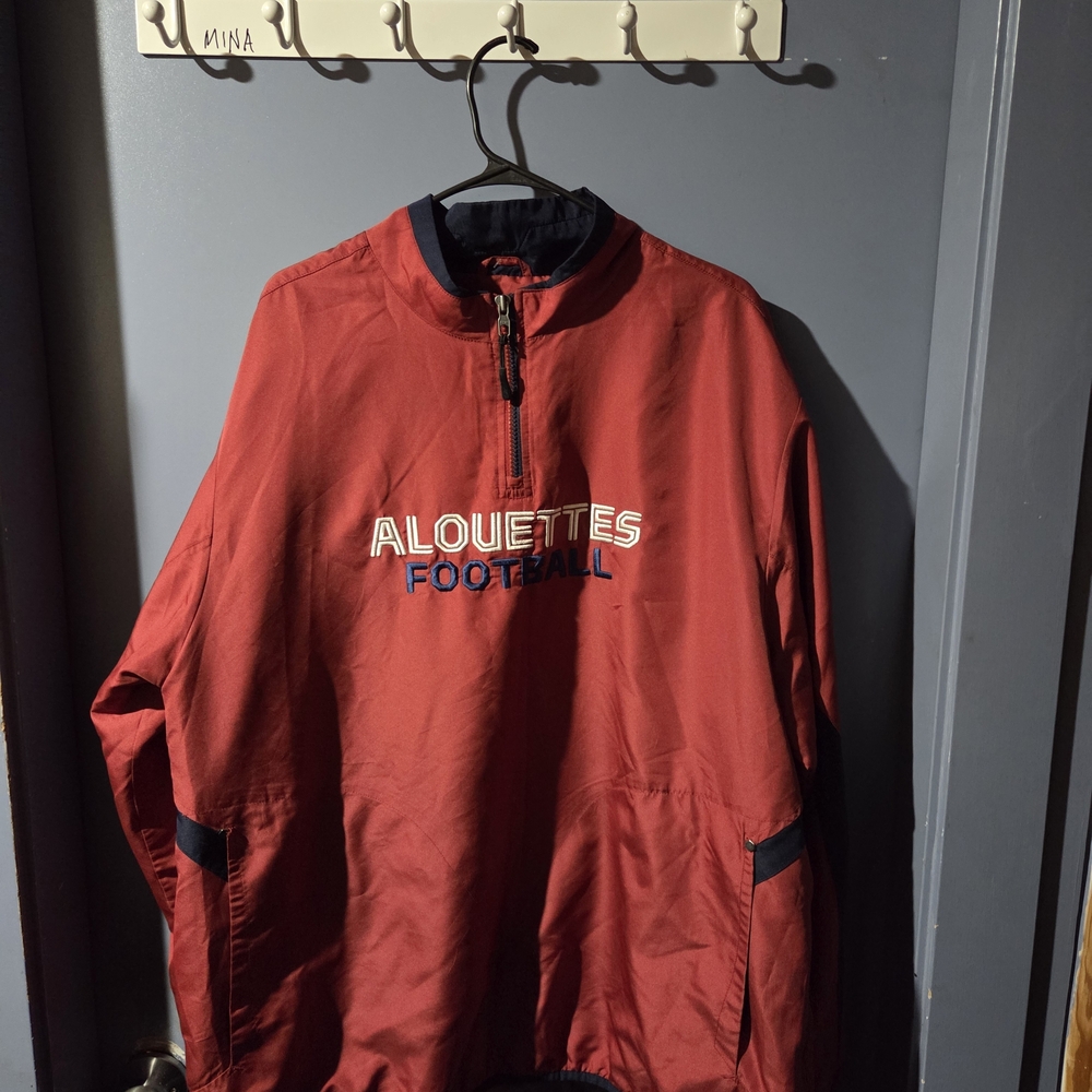 Reebok Red Alouettes Footbal Windbreaker Jacket
